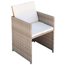 AJSEOYBS Outdoor Patio Set,Outdoor Garden Furniture,11 Piece Patio Dining Set with Cushions Poly Rattan Beige,for Deck, Patio, Garden, Poolside, Backyard