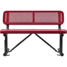 Global Industrial 4'L Heavy Duty Outdoor Steel Picnic Bench with Backrest