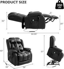 Dual Motor Power Lift Recliner Chair for Elderly with Massage, Heat