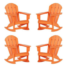 Costaelm Keller HDPE Plastic Outdoor Rocking Chair Set of 4 Orange