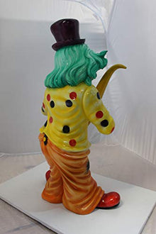 NIFAO Large Colorful Clown Statue Playing Saxophone, 20" L x 15" W x 36" H