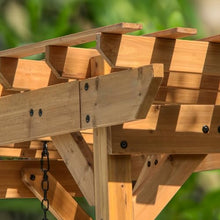 Backyard Discovery Callahan Cedar Wood Outdoor Pergola Swing Bench Light Brown