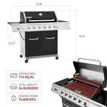 Grills House GA6402H Deluxe 6-Burner Cabinet Style Gas Grill