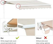 Diensweek 15'x10' Patio Awning Retractable Fully Assembled Manual Commercial Grade - Quality 100% 280G Ployester Window Door Sunshade Shelter - Deck Canopy Balcony P100 Series (14.8'x9.8', Beige)