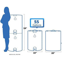 WaterPrepared 4 Pack 55 Gallon Stackable Rain Barrel Storage Blue