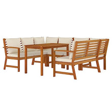 AMBERARD Patio Dining Set Cream White Furniture Set