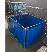Zfmnoyev Pools Above Ground, Foldable PVC Fish Pond with Steel Frame, Backyard Aquarium Pool Pond with Drain Valve, Outdoor Water Storage Tank, for Camping Garden Deck(1x1x0.7m)
