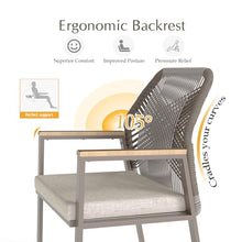Coreporch Aluminum Outdoor Patio Dining Chairs, Light Brown, Set of 6