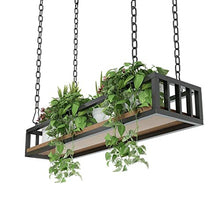 SDVantage Hanging Planters Baskets, Metal Plant Hanger with Hanging Hooks, Wall Hanging Flower Pot Holder for Patio Deck Ceiling Plant Holder, Wood and Metal,100X25X15Cm