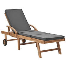 WANGKENSU Sun Loungers with Cushions 2 pcs,Outdoor Wood Lounge Chaise, Lounger for Pool,Beach Sun Tanning Chair,Outdoor Bed,Patio Deck Chair, Solid Teak Wood Red (Grey 76.8" x 23.4" (L x W))
