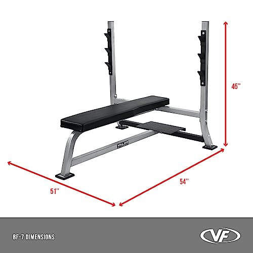 Valor Fitness Weightlifting Bundle Olympic Bench w/Spotter, 40lb Bar, 160lb Plates Metallic Grey and Black