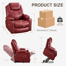 HTERWQEA PU Leather Power Lift Recliner Chair with Massage & Heat