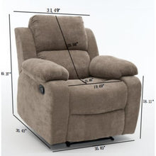 Trygoal Manual Single Lounge Recliner Chair with Adjustable Backrest, Khaki
