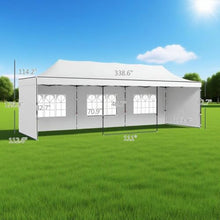 Canopy Tent with Carry Bag and Sand Bags for Parties，Modern Design Outdoor Canopies Gazebos & Pergolas with Three-Level Adjustable Legs (White)