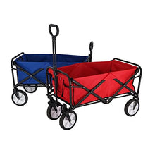 WAFEOGK Portable Utility Wagon Home Garden Cart with Storage Basket Folding Camping Outdoor 4 Wheels Beach Trolley