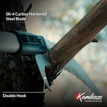 Kamikaze 21FT Extendable Pole Saw for Tree Trimming, Telescopic Tree Pruner with Precision Japanese Tooth Design, 1.5mm Thick Blade, Double Hook Branch Cutter, Long Reach Pruning Saw. Manual Pole Saw