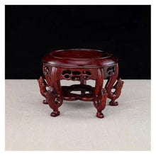 WOAITIANTIAN Vase Stand Round Wood Base Crafts Strange Stone Vases Bonsai Decorations Pedestal(Large)