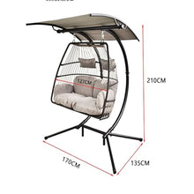 KJLYLPP Outdoor Balcony Rocking Chair, 2-Person Outdoor Patio Swing Chair, Simple Waterproof Sunscreen Courtyard Hanging Sunshade, for Garden, Balcony, Backyard