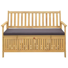 HKTMGDNG 47" 2-Seater Outdoor Garden Storage Bench with Seat Cushion