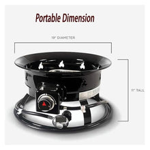 2pcs Outdoor Portable Propane Gas Fire Pit with Cover, 19" Black,Firepit
