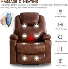 HTERWQEA Power Lift Recliner Chair with Massage and Heat for Elderly