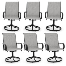 Garvee Patio Swivel Outdoor Dining Chairs Set of 6 with Textilene Khaki