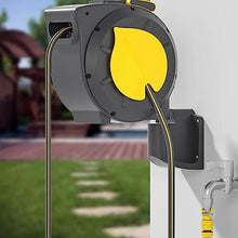 GLigeT Hose Pipe Holder Garden Hose Reel Wall Mounted, 30M/100Ft Auto Retractable Hosepipe Wall-Mounted Portable 180° Swivel Hose Box with Spray Nozzle and Hose Hose Pipe Hanger