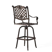 Christopher Knight Home Avon Outdoor Cast Aluminum Bar Stools 2-Pcs Set Shiny Copper
