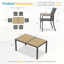 7-Pieces Aluminum Patio Table and Chairs Set with HDPS Tabletop for Patio