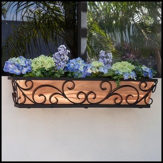 Windowbox Regalia Tapered Iron Window Box with Copper Liner 42 inches Copper