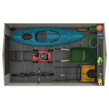 Lifetime 60353 10x8 FT Outdoor Storage Shed, Large Garden Tool Metal Shed with Sloping Roof and Double Lockable Door and Window