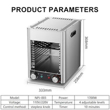 VNATWGOO 1700W 3400W Electric Steak Broiler, Electric Steak Machine, 800℃ Commercial Steak Grill, Adjustable Time Temperature,NPJ-003-110V