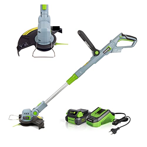 Electric Lawn Mower, 20V Electric Lawn Mower 2000mAh Li-ion Cordless Grass Trimmer Auto Release String Cutter Pruning Garden Tools