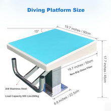 CSGDOQY Heavy Duty 304 Stainless Steel Diving Platform - Non-Slip 15° Inclined Professional Diving Board,Supports Up to 600lbs(Blue and White)