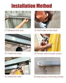 Heavy Duty Garage Divider, Smooth-Gliding Rollers, Car Wash Stations Awning