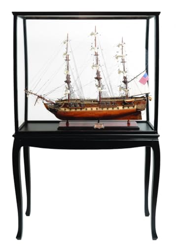 HomeRoots 69" Wood USS Constitution Decorative Boat with Case Multicoloured