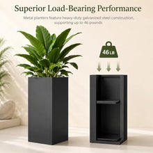 NicBex Tall Metal Square Planters Box Set of 6-24" H x 12" W Slim Black