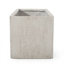 Christopher Knight Home Vanessa Outdoor Modern Large Cast Stone Rectangular Planter, White