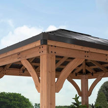 Backyard Discovery Barrington 12' x 10' Cedar Wood Outdoor Gazebo Pavilion Brown
