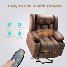 HTERWQEA Power Lift Recliner with Massage, Heat, USB & 2 Cup Holders