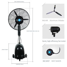 HQHAOTWU Electric Misting Oscillating Fan Humidification and Watering Industrial Spray High-Velocity Misting Fan Indoor&Outdoor 26inch