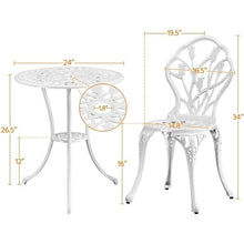 DUYHBAWRS 3 Piece Garden Furniture Set Outdoor Patio Bistro Set Rust-Resistant Garden Table and Chairs