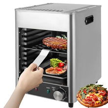 1700W Commercial Steak Oven Grill, Stainless Steel Smokeless Barbecue Grill, 200-800℃ Adjustable Temperature, 10Mins Timer, Indoor Baking Pizza Oven Cooker for Outdoor, Camping, Restaurant, Home