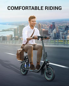 Gyroor C1 PRO 450W Electric Scooter with Dual Shock Absorbers Black Gray