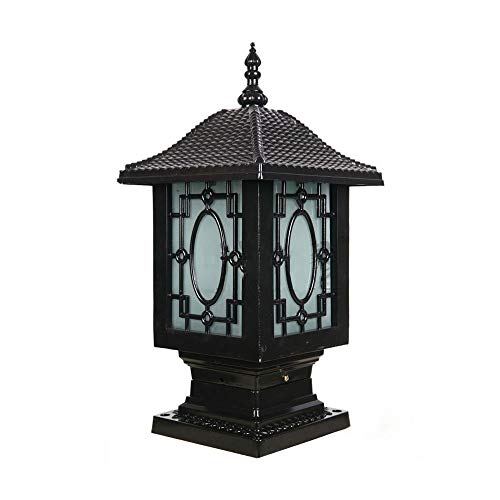 ZEELYDE Post Lights Outdoor,Retro Style Countyard Fence Wall Lamp Waterproof Outdoor Post Column Headlights Villa Balcony Garden Lights