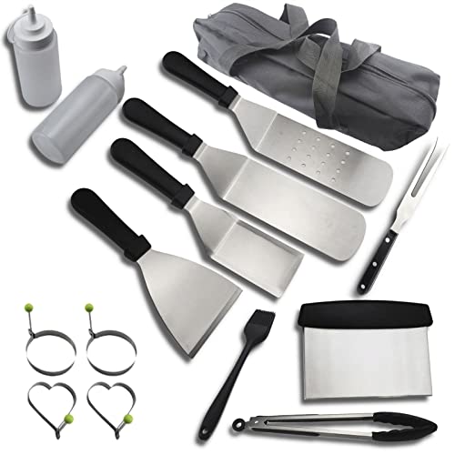 KANDUO Heavy Duty Stainless Steel Grill Accessories, BBQ Tool Utensils Set, BBQ Grill Accessories Tools Set, Portable Grill Accessories for Backpacking, Climbing - Perfect Grill Gifts for Men