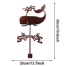 Whale Weathervane Shark Weather Vane Dolphin Ornaments with Arrow Wind Vane Measuring Tool Wind Direction Indicator for Roof Backyard (B) (A)