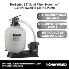 Hayward W3S180T93S ProSeries 18 in., 1.5 HP Sand Filter System for Above-Ground Pools Water Pump Filter