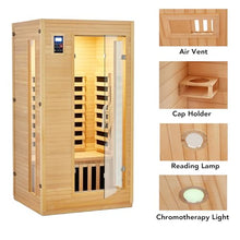 PioneerWorks 1 Person Infrared Sauna Wood Color