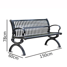 Jingzai202405 Garden Furniture Aluminum Chair Feet Steel Plate Chair Surface Leisure Backrest Outdoor Bench Park Bench 1.5/1.8 Meters Suitable for Patio, Park(Medium)